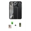 MARSİLYAN™- iPhone 16 Pro Max Kılıf Doruk Klasik Özel Seri - Siyah Joko Magic 5D Hayalet Cam + Raze Metal Kamera Lens - NLGY