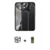 MARSİLYAN™- iPhone 16 Pro Max Kılıf Doruk Klasik Özel Seri - Siyah Joko Magic 5D Hayalet Cam + Pers Alüminyum Kamera Lens - GI