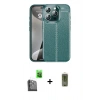 MARSİLYAN™- iPhone 16 Pro Max Kılıf Doruk Klasik Özel Seri - Siyah Joko Magic 5D Hayalet Cam + Raze Metal Kamera Lens - SH