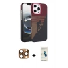 MARSİLYAN™- iPhone 16 Pro Max Kılıf Doruk Serisi - Şeffaf Pasifik Cam Ekran Koruyucu + Pers Alüminyum Kamera Lens - CLTM