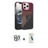 MARSİLYAN™- iPhone 16 Pro Max Kılıf Doruk Serisi - Şeffaf Pasifik Cam Ekran Koruyucu + Pers Alüminyum Kamera Lens - GI