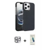 MARSİLYAN™- iPhone 16 Pro Max Kılıf Doruk Serisi - Şeffaf Pasifik Cam Ekran Koruyucu + Pers Alüminyum Kamera Lens - GI