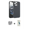 MARSİLYAN™- iPhone 16 Pro Max Kılıf Doruk Serisi - Şeffaf Pasifik Cam Ekran Koruyucu + Pers Alüminyum Kamera Lens - GI
