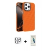 MARSİLYAN™- iPhone 16 Pro Max Kılıf Doruk Serisi - Şeffaf Pasifik Cam Ekran Koruyucu + Pers Alüminyum Kamera Lens - GS