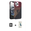 MARSİLYAN™- iPhone 16 Pro Max Kılıf Doruk Serisi - Şeffaf Pasifik Cam Ekran Koruyucu + PVD Metal Kamera Lens - SH