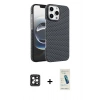 MARSİLYAN™- iPhone 16 Pro Max Kılıf Doruk Serisi - Şeffaf Pasifik Cam Ekran Koruyucu + PVD Metal Kamera Lens - SH