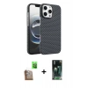 MARSİLYAN™- iPhone 16 Pro Max Kılıf Doruk Serisi - Siyah 360 Mat Full Body Arka Koruyucu + Raze Metal Kamera Lens - CLTM