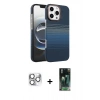 MARSİLYAN™- iPhone 16 Pro Max Kılıf Doruk Serisi - Siyah 360 Mat Full Body Arka Koruyucu + Pers Alüminyum Kamera Lens - GS