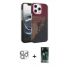 MARSİLYAN™- iPhone 16 Pro Max Kılıf Doruk Serisi - Siyah 360 Mat Full Body Arka Koruyucu + Pers Alüminyum Kamera Lens - GS