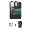 MARSİLYAN™- iPhone 16 Pro Max Kılıf Doruk Serisi - Siyah 360 Mat Full Body Arka Koruyucu + Pers Alüminyum Kamera Lens - GS
