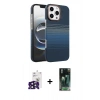MARSİLYAN™- iPhone 16 Pro Max Kılıf Doruk Serisi - Siyah 360 Mat Full Body Arka Koruyucu + Siyah Bilvis Titan Kamera Lens