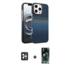 MARSİLYAN™- iPhone 16 Pro Max Kılıf Doruk Serisi - Siyah 360 Mat Full Body Arka Koruyucu + PVD Metal Kamera Lens - SH