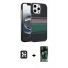 MARSİLYAN™- iPhone 16 Pro Max Kılıf Doruk Serisi - Siyah 360 Mat Full Body Arka Koruyucu + PVD Metal Kamera Lens - SH