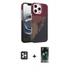 MARSİLYAN™- iPhone 16 Pro Max Kılıf Doruk Serisi - Siyah 360 Mat Full Body Arka Koruyucu + PVD Metal Kamera Lens - SH