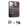 MARSİLYAN™- iPhone 16 Pro Max Kılıf Doruk Serisi - Siyah 3D Antistatik Cam Ekran Koruyucu + Pers Alüminyum Kamera Lens - GI