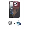 MARSİLYAN™- iPhone 16 Pro Max Kılıf Doruk Serisi - Siyah 3D Antistatik Cam Ekran Koruyucu + Pers Alüminyum Kamera Lens - GI