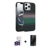 MARSİLYAN™- iPhone 16 Pro Max Kılıf Doruk Serisi - Siyah 3D Antistatik Hayalet Cam Ekran Koruyucu + Bilvis Titan Kamera Lens - SH