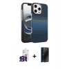 MARSİLYAN™- iPhone 16 Pro Max Kılıf Doruk Serisi - Siyah 3D Antistatik Hayalet Cam Ekran Koruyucu + Bilvis Titan Kamera Lens - SH