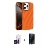 MARSİLYAN™- iPhone 16 Pro Max Kılıf Doruk Serisi - Siyah 3D Antistatik Hayalet Cam Ekran Koruyucu + Bilvis Titan Kamera Lens - SH