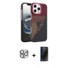 MARSİLYAN™- iPhone 16 Pro Max Kılıf Doruk Serisi - Siyah 3D Antistatik Hayalet Cam Ekran Koruyucu + Pers Alüminyum Kamera Lens - GI