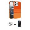 MARSİLYAN™- iPhone 16 Pro Max Kılıf Doruk Serisi - Siyah 3D Antistatik Hayalet Cam Ekran Koruyucu + Pers Alüminyum Kamera Lens - GS