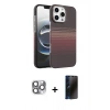 MARSİLYAN™- iPhone 16 Pro Max Kılıf Doruk Serisi - Siyah 3D Antistatik Hayalet Cam Ekran Koruyucu + Pers Alüminyum Kamera Lens - GI