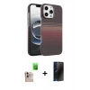 MARSİLYAN™- iPhone 16 Pro Max Kılıf Doruk Serisi - Siyah 3D Antistatik Hayalet Cam Ekran Koruyucu + Raze Metal Kamera Lens - NLGY