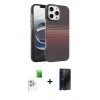 MARSİLYAN™- iPhone 16 Pro Max Kılıf Doruk Serisi - Siyah 3D Antistatik Hayalet Cam Ekran Koruyucu + Raze Metal Kamera Lens - BZ