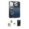 MARSİLYAN™- iPhone 16 Pro Max Kılıf Doruk Serisi - Siyah 3D Antistatik Hayalet Cam Ekran Koruyucu + Raze Metal Kamera Lens - NLGY