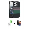 MARSİLYAN™- iPhone 16 Pro Max Kılıf Doruk Serisi - Siyah 3D Antistatik Mat Seramik Nano Ekran Koruyucu + Raze Metal Kamera Lens - BZ