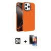 MARSİLYAN™- iPhone 16 Pro Max Kılıf Doruk Serisi - Siyah 3D Antistatik Mat Seramik Nano Ekran Koruyucu + PVD Metal Kamera Lens - GS