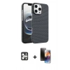 MARSİLYAN™- iPhone 16 Pro Max Kılıf Doruk Serisi - Siyah 3D Antistatik Mat Seramik Nano Ekran Koruyucu + PVD Metal Kamera Lens - GS