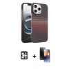 MARSİLYAN™- iPhone 16 Pro Max Kılıf Doruk Serisi - Siyah 3D Antistatik Mat Seramik Nano Ekran Koruyucu + PVD Metal Kamera Lens - GS