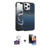 MARSİLYAN™- iPhone 16 Pro Max Kılıf Doruk Serisi - Siyah 3D Antistatik Mat Seramik Nano Ekran Koruyucu + Bilvis Titan Kamera Lens - GS