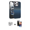 MARSİLYAN™- iPhone 16 Pro Max Kılıf Doruk Serisi - Siyah 3D Antistatik Mat Seramik Nano Ekran Koruyucu + Pers Alüminyum Kamera Lens - GS