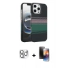 MARSİLYAN™- iPhone 16 Pro Max Kılıf Doruk Serisi - Siyah 3D Antistatik Mat Seramik Nano Ekran Koruyucu + Pers Alüminyum Kamera Lens - GS