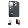 MARSİLYAN™- iPhone 16 Pro Max Kılıf Doruk Serisi - Siyah 3D Antistatik Mat Seramik Nano Ekran Koruyucu + Siyah Bilvis Titan Kamera Lens