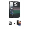 MARSİLYAN™- iPhone 16 Pro Max Kılıf Doruk Serisi - Siyah 3D Antistatik Mat Seramik Nano Ekran Koruyucu + PVD Metal Kamera Lens - SH