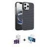 MARSİLYAN™- iPhone 16 Pro Max Kılıf Doruk Serisi - Siyah 3D Antistatik Seramik Nano Ekran Koruyucu + Bilvis Titan Kamera Lens - SH