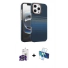 MARSİLYAN™- iPhone 16 Pro Max Kılıf Doruk Serisi - Siyah 3D Antistatik Seramik Nano Ekran Koruyucu + Bilvis Titan Kamera Lens - SH