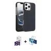 MARSİLYAN™- iPhone 16 Pro Max Kılıf Doruk Serisi - Siyah 3D Antistatik Seramik Nano Ekran Koruyucu + Bilvis Titan Kamera Lens - SH