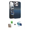 MARSİLYAN™- iPhone 16 Pro Max Kılıf Doruk Serisi - Siyah 3D Antistatik Seramik Nano Ekran Koruyucu + Raze Metal Kamera Lens - CLTM