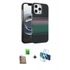 MARSİLYAN™- iPhone 16 Pro Max Kılıf Doruk Serisi - Siyah 3D Antistatik Seramik Nano Ekran Koruyucu + Raze Metal Kamera Lens - CLTM