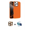 MARSİLYAN™- iPhone 16 Pro Max Kılıf Doruk Serisi - Siyah 3D Antistatik Seramik Nano Ekran Koruyucu + Pers Alüminyum Kamera Lens - CLTM