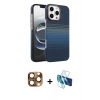 MARSİLYAN™- iPhone 16 Pro Max Kılıf Doruk Serisi - Siyah 3D Antistatik Seramik Nano Ekran Koruyucu + Pers Alüminyum Kamera Lens - CLTM