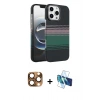 MARSİLYAN™- iPhone 16 Pro Max Kılıf Doruk Serisi - Siyah 3D Antistatik Seramik Nano Ekran Koruyucu + Pers Alüminyum Kamera Lens - CLTM