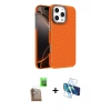 MARSİLYAN™- iPhone 16 Pro Max Kılıf Doruk Serisi - Siyah 3D Antistatik Seramik Nano Ekran Koruyucu + Raze Metal Kamera Lens - CLTM