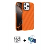 MARSİLYAN™- iPhone 16 Pro Max Kılıf Doruk Serisi - Siyah 3D Antistatik Seramik Nano Ekran Koruyucu + Pers Alüminyum Kamera Lens - GS