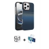 MARSİLYAN™- iPhone 16 Pro Max Kılıf Doruk Serisi - Siyah 3D Antistatik Seramik Nano Ekran Koruyucu + Pers Alüminyum Kamera Lens - GS