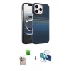 MARSİLYAN™- iPhone 16 Pro Max Kılıf Doruk Serisi - Siyah 3D Antistatik Seramik Nano Ekran Koruyucu + Raze Metal Kamera Lens - NLGY